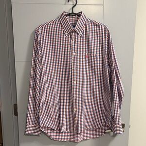 Burberry Red and Blue Checkered Casual Shirt